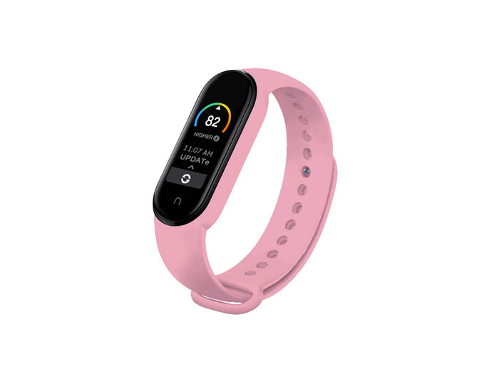 Rózsaszín Techancy szilikon szíj Mi7 Smart Bandhez