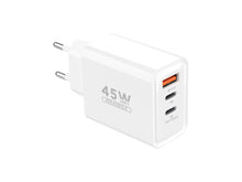 Fehér Techancy TA2821 USB-A és USB-C fali töltő