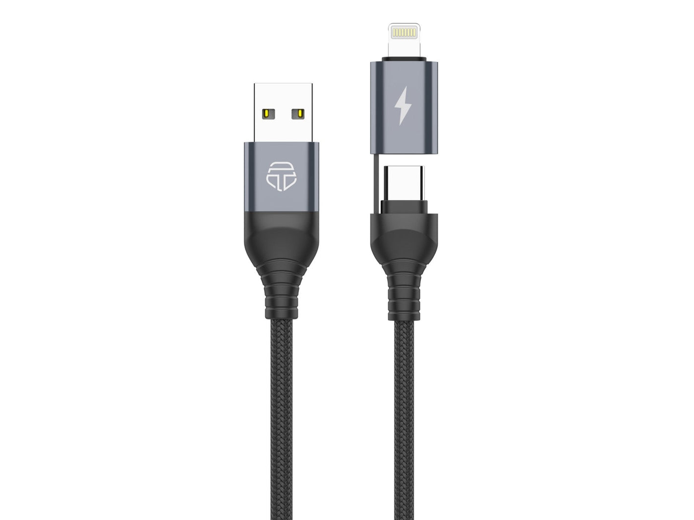 Fekete Techancy 2 az 1-ben USB adatkábel