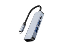 Techancy Hub USB-C 4 em 1 KT2908 com HDTV, PD, USB 3.0 e USB 2.0, Compativel com PC e Telemovel, Cinzento-0