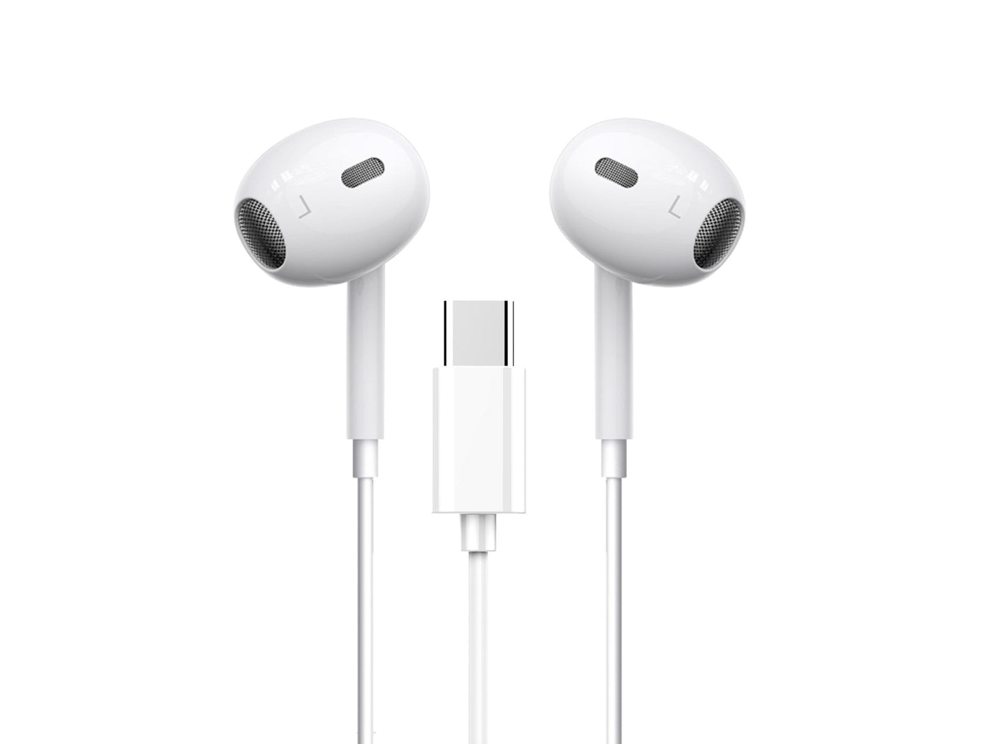 Fehér Techancy USB-C sztereó fülhallgató mikrofonnal
