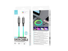 Fekete Techancy USB-C–Lightning kábel RGB világítással
