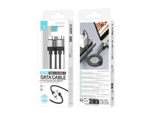 Fekete Techancy USB-C–USB-C kábel fonott kialakítással
