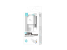 Fehér Techancy USB-A és USB-C hálózati töltő