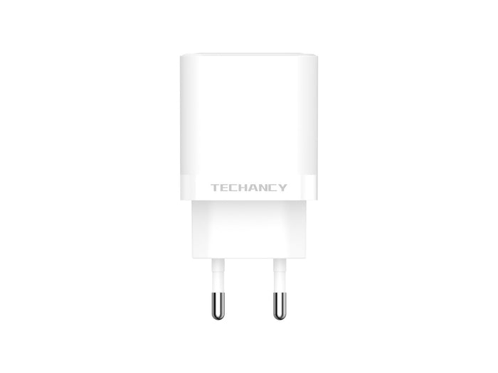 Fehér Techancy dupla USB-C hálózati töltő