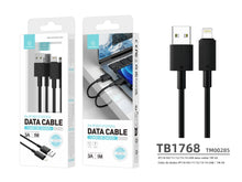 Fekete Techancy USB-A–Lightning kábel