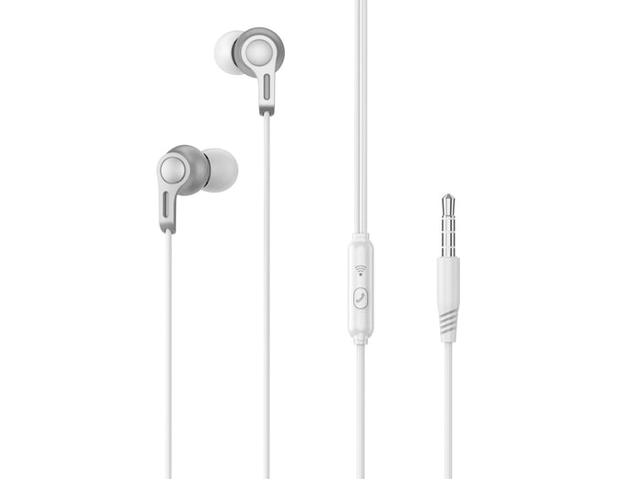 Fehér Techancy TD8087 vezetékes fülhallgató 3,5 mm-es csatlakozóval