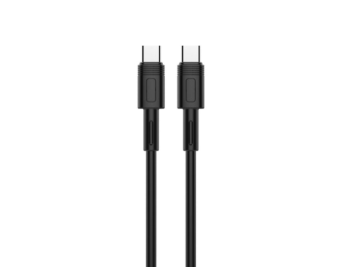 Fekete Techancy USB-C–USB-C gyorstöltő kábel