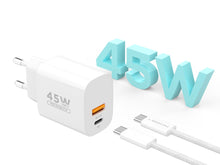 Fehér Techancy TA2820 USB-A és USB-C fali töltő