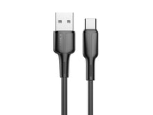 Fekete Techancy USB-A–USB-C adatkábel