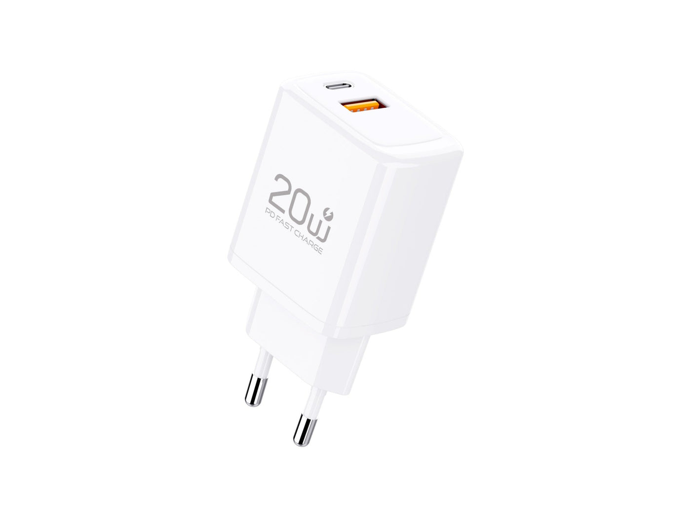 Fehér Techancy TA2825 USB-C és USB-A gyorstöltő