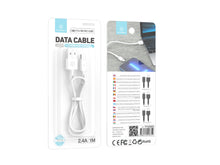 Fehér Techancy USB-A–Micro USB kábel
