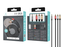 Fekete Techancy 3,5 mm–3RCA audiokábel