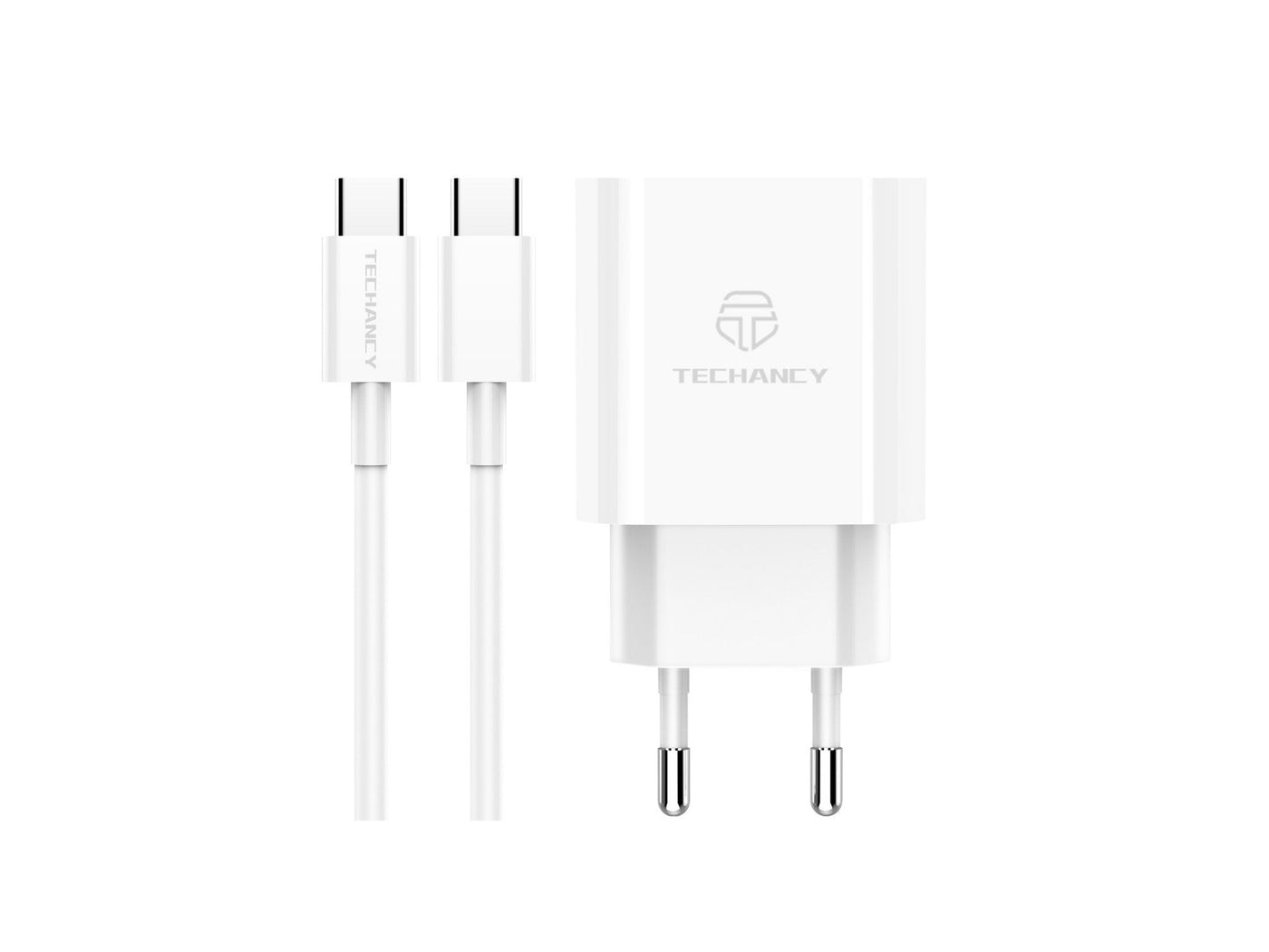 Fehér Techancy USB-C PD 18 W hálózati töltő
