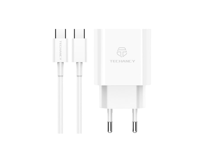 Fehér Techancy USB-C PD 18 W hálózati töltő