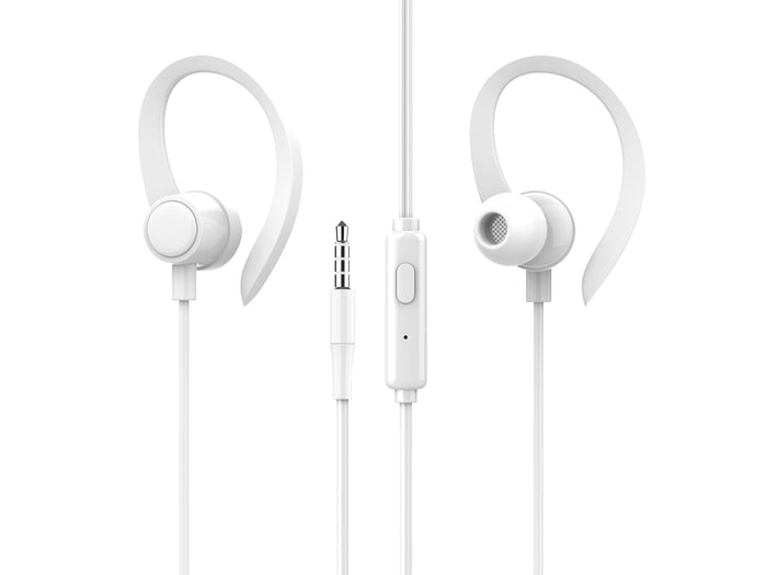 Fehér Techancy TD8058 vezetékes fülhallgató mikrofonnal