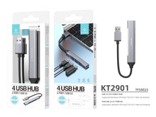 Szürke Techancy KT2901 USB-A hub 4 porttal