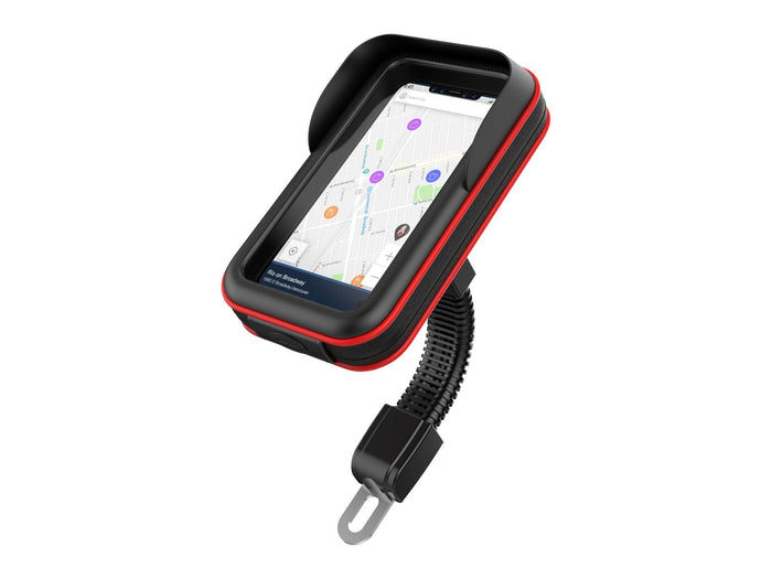 Fekete-piros Techancy vízálló motoros telefontartó tükörre