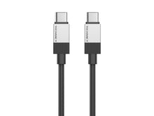 Fekete Techancy USB-C–USB-C kábel fonott kialakítással