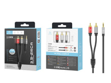 Fekete Techancy 3,5 mm–2 RCA audiokábel