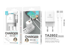Fehér Techancy TA2802 USB-C gyorstöltő kábellel