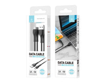 Fekete Techancy USB-A–USB-C adat- és töltőkábel