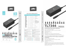Fekete Techancy TL7344 univerzális laptop töltő