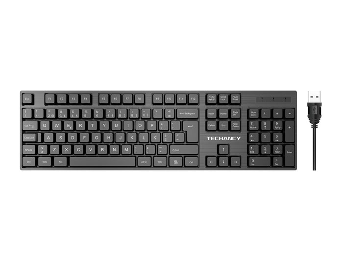 Fekete Techancy TK1265 vezetékes USB billentyűzet