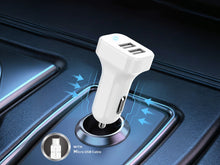 Techancy TC6403 Carregador de Carro Duplo USB 2.4A com Cabo Micro USB Branco-1
