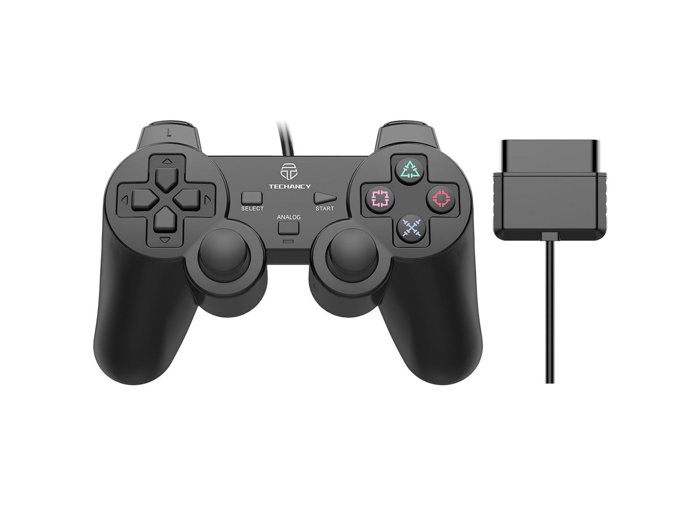 Fekete Techancy USB-s gamepad dupla joystickkal