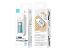 Fehér Techancy MM5419 akkumulátortöltő AA és AAA akkumulátorokhoz
