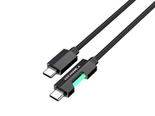 Fekete Techancy USB-C–USB-C kábel RGB fénnyel