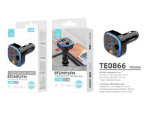 Fekete Techancy TE0866 Bluetooth FM-transzmitter autóba