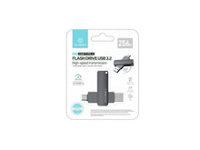 Szürke Techancy 256 GB USB 3.2 pendrive USB-C és USB-A csatlakozóval