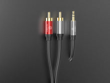 Fekete Techancy 3,5 mm–2 RCA audiokábel
