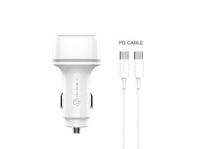 Fehér Techancy TC6405 autós töltő USB-C kábellel