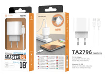 Fehér Techancy USB-C PD gyorstöltő Lightning kábellel