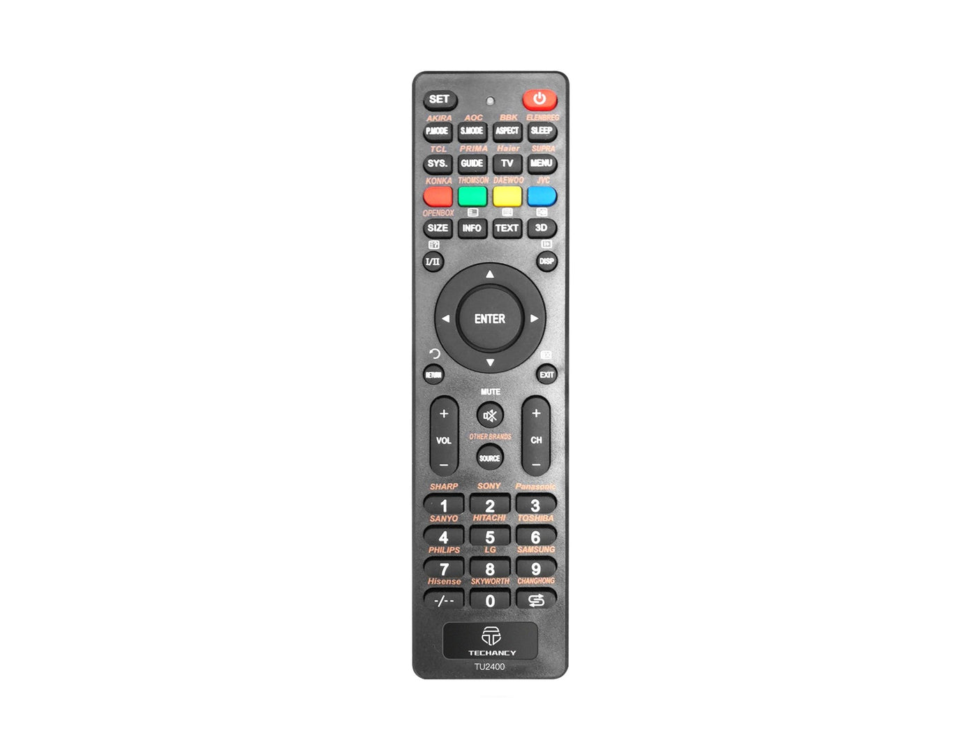 Fekete Techancy TU2400 univerzális TV távirányító