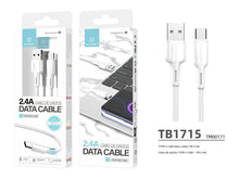 Fehér Techancy USB-A–USB-C adatkábel