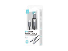 Fekete Techancy 2 az 1-ben USB-C töltőkábel
