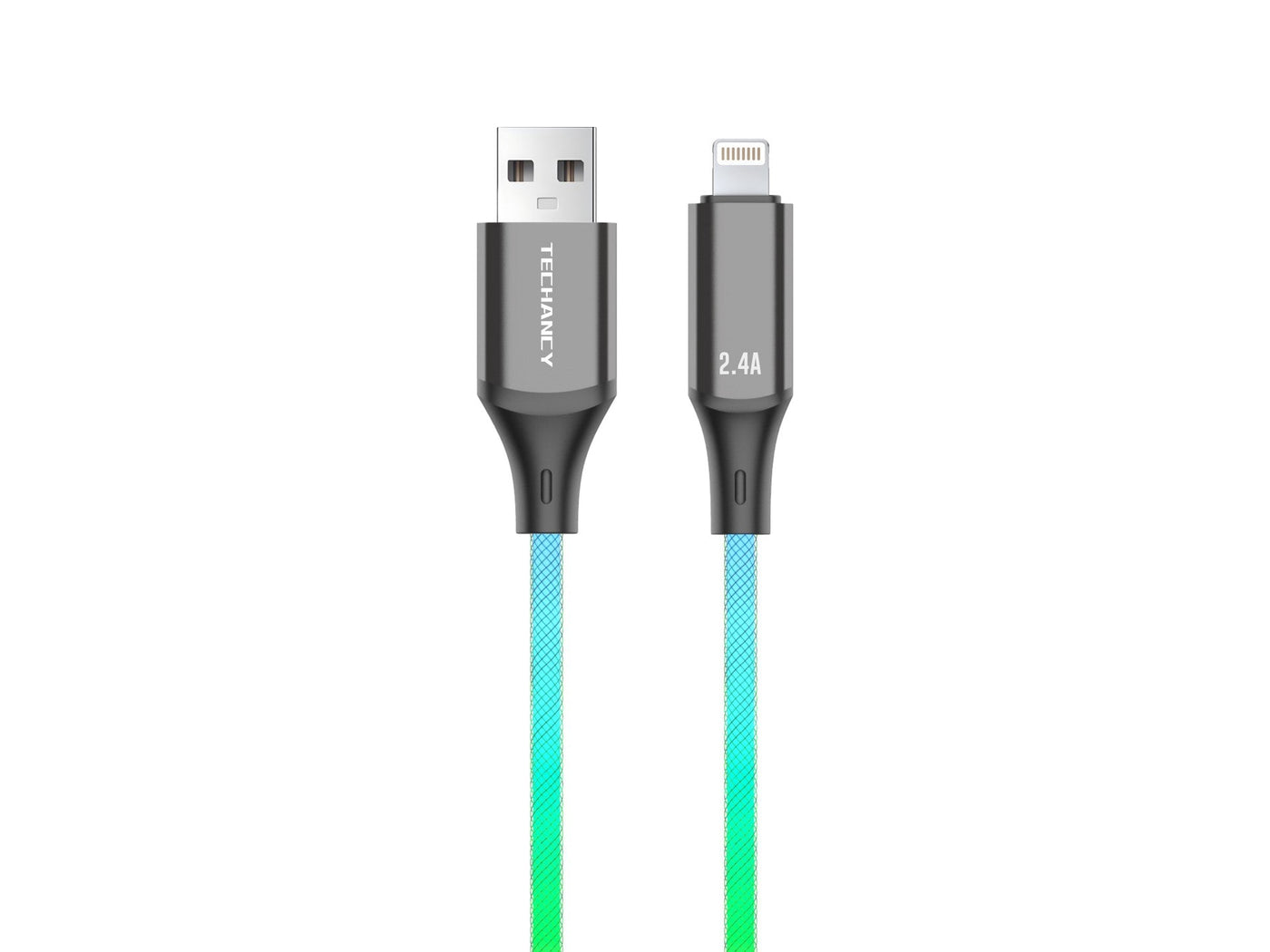 Techancy USB-C–Lightning kábel RGB világítással
