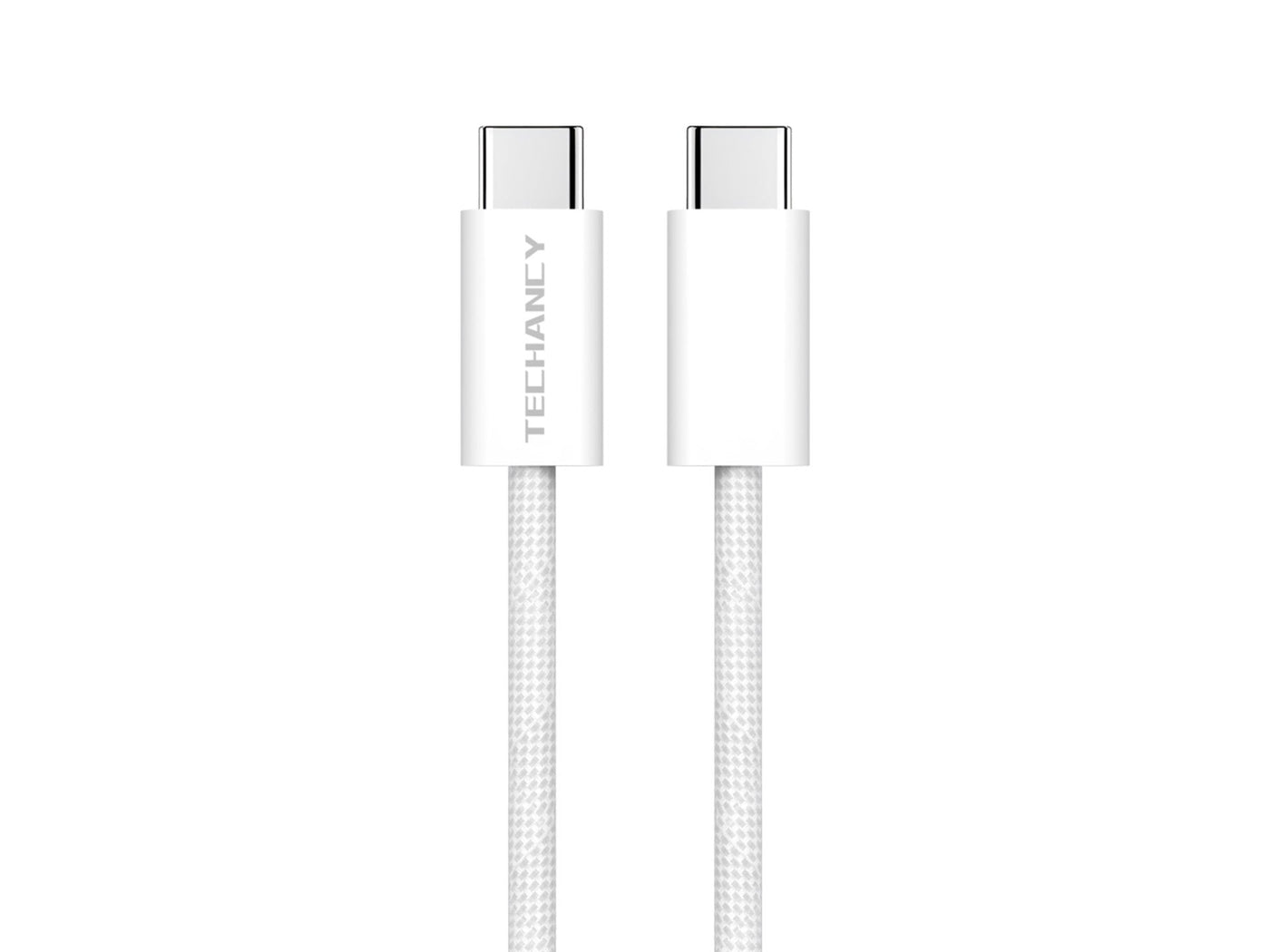 Techancy Cabo USB-C para USB-C TB4764 1M PD 60W, Trancado, Carga Rapida, Compativel com Telemoveis e Portateis, Branco-0