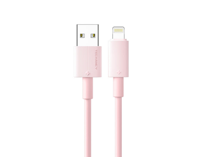 Rózsaszín Techancy USB-A–Lightning kábel