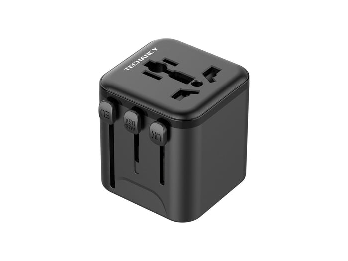 Fekete Techancy MB2502 univerzális utazóadapter