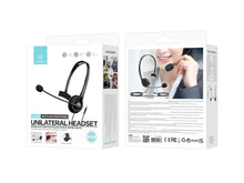 Fekete Techancy TH5232 egyoldalas vezetékes headset mikrofonnal