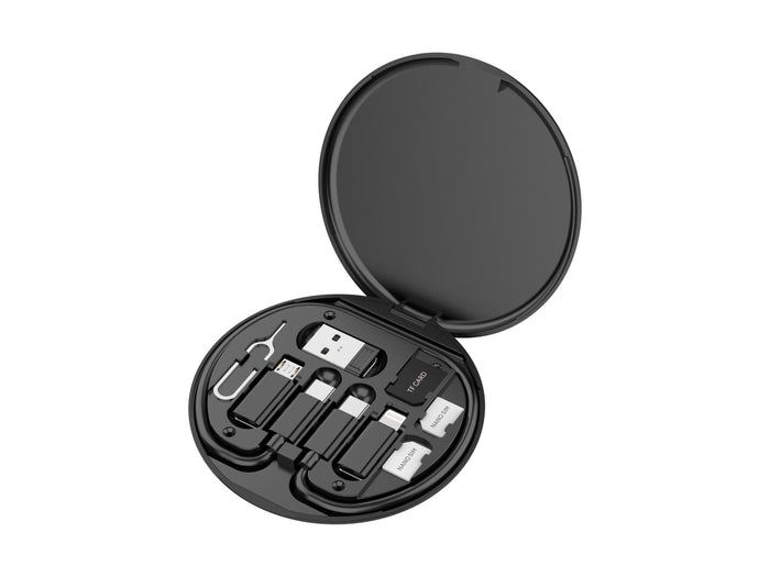 Fekete Techancy TV3757 USB-C OTG kábelkészlet adapterekkel