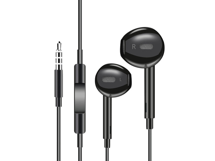 Fekete Techancy TD8029 vezetékes fülhallgató mikrofonnal