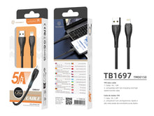 Fekete Techancy USB-A–Lightning adatkábel