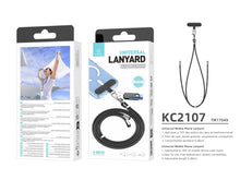 Fekete Techancy KC2107 univerzális telefontartó zsinór