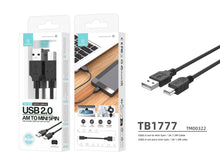 Fekete Techancy USB-A – Mini 5P adatkábel